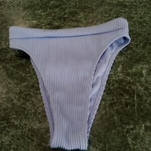 Hollister Ribbed High Cut Bikini Swim Bottoms XS Lavender Textured Swimming